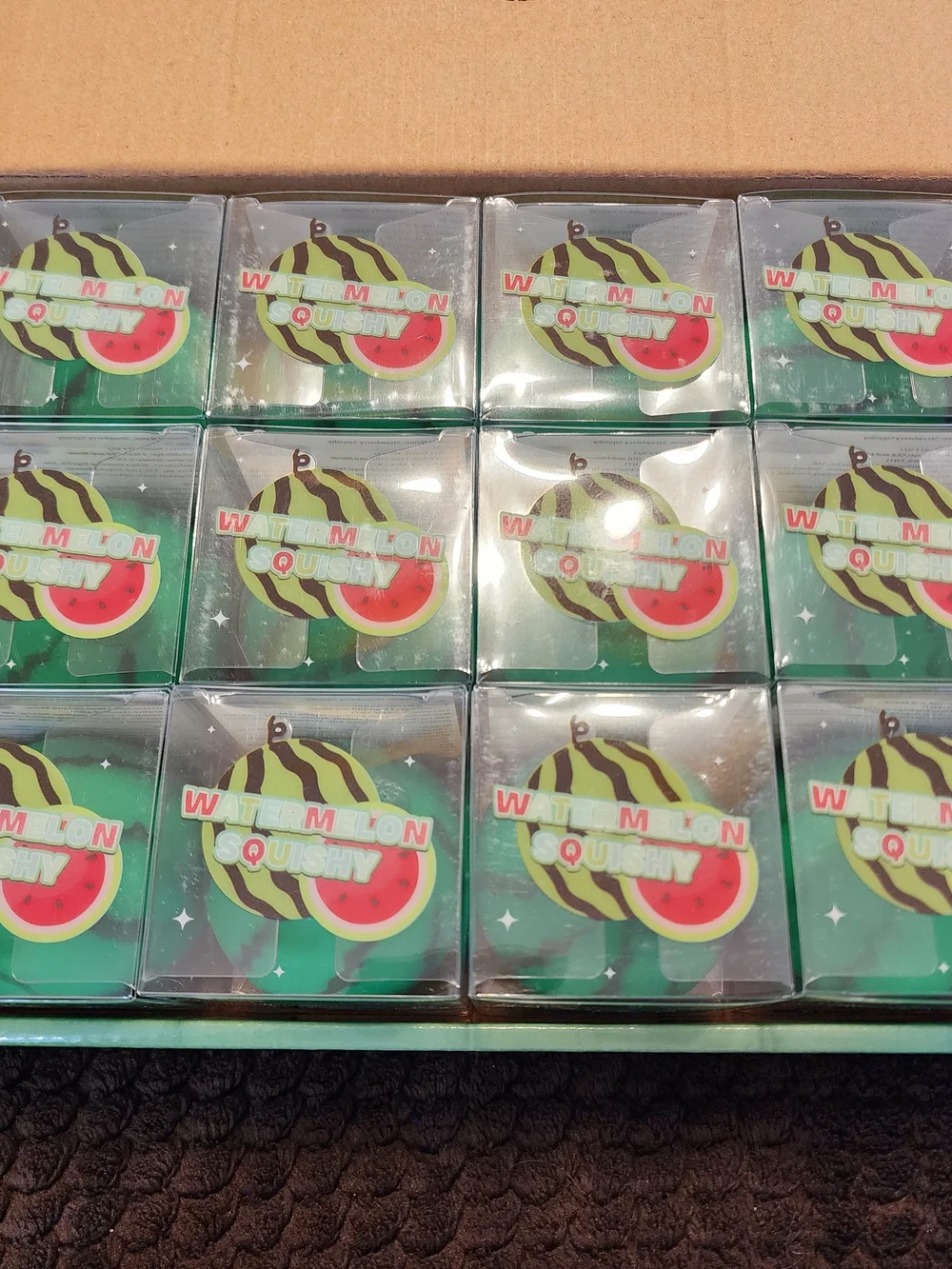 CASE OF 12  Watermelon Squishy Stress Relief Toy 